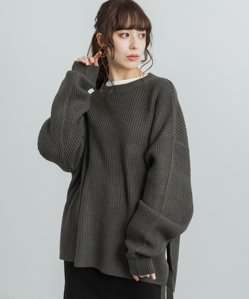 ニット セーター クルーネックオーバーサイズニット レディース Amazon.co.jp: レディース ニットセーター クルーネック