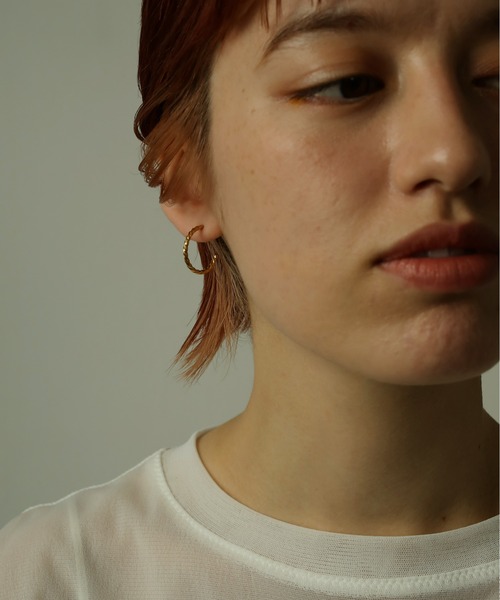 金属アレルギー対応 スクリューカットフープピアス 20mm 両耳用