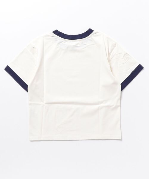 Lilamusant(リラミュゾン)の「『Lilamusant(リラミュゾン)』配色ワンポイントロゴ半袖リンガーTee(Tシャツ/カットソー・レディース・テラコッタ/ブルー/アイボリー・L/M)」の11枚目の写真