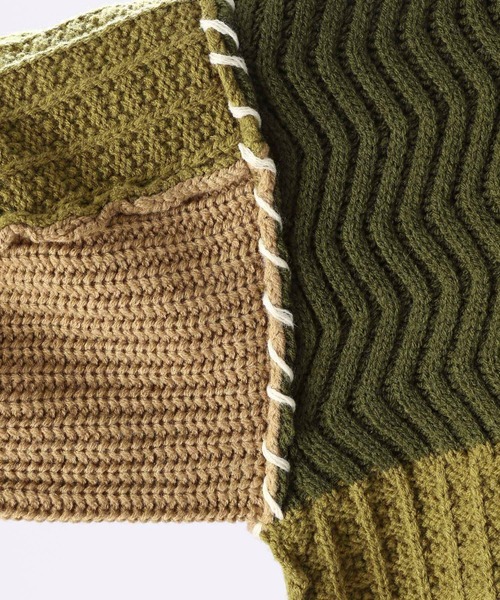 UNSTUDIED（アンスタディード）の「[UNSTUDIED]地柄切り替えニットカーディガン（カーディガン/ボレロ・メンズ・ベージュ/カーキ・MEDIUM/LARGE）」の15枚目の写真