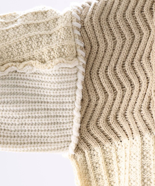 UNSTUDIED（アンスタディード）の「[UNSTUDIED]地柄切り替えニットカーディガン（カーディガン/ボレロ・メンズ・ベージュ/カーキ・MEDIUM/LARGE）」の16枚目の写真