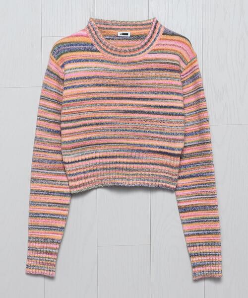 H BEAUTY&YOUTH エイチ ビューティーアンドユース 3GAUGE COTTON×NYLON KNIT コットンナイロン ローゲージクルーネックニット 1613-199-3315 Free Dk.Navy セーター プルオーバー トップス【中古】【H BEAUTY&YOUTH】 H BEAUTY＆YOUTH エイチ ビューティーアンドユース 3GAUGE COTTON