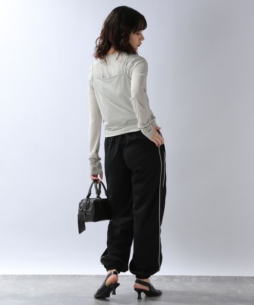 JEANASIS(ジーナシス)の「ラメカットレイヤード2ピース/978347(Tシャツ/カットソー・レディース・ブラック/チャコールグレー/ライトグレー・FREE)」の21枚目の写真