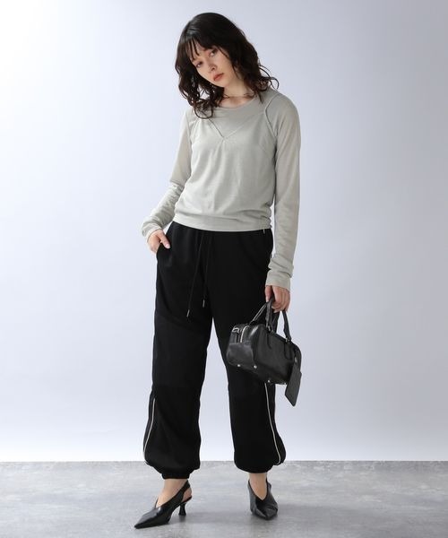 JEANASIS(ジーナシス)の「ラメカットレイヤード2ピース/978347(Tシャツ/カットソー・レディース・ブラック/チャコールグレー/ライトグレー・FREE)」の20枚目の写真