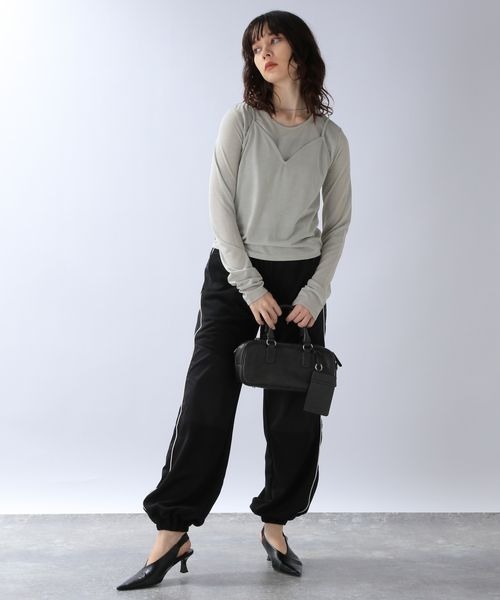 JEANASIS(ジーナシス)の「ラメカットレイヤード2ピース/978347(Tシャツ/カットソー・レディース・ブラック/チャコールグレー/ライトグレー・FREE)」の22枚目の写真