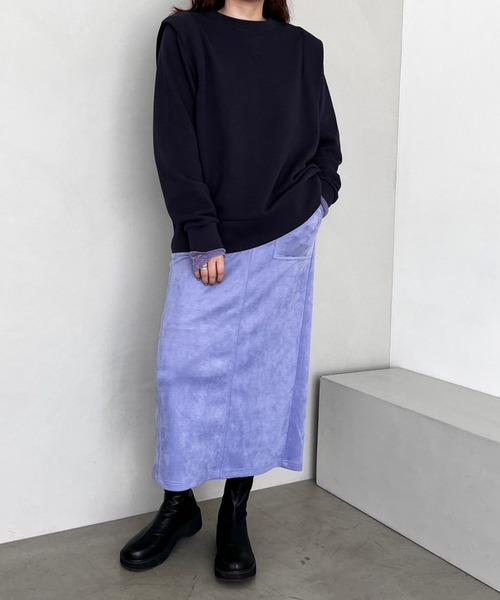 LOWRYS FARM（ローリーズファーム）の「ストレッチフェイクスエードスカート　969310（スカート・レディース・パープル/ブラック/ホワイト・LARGE/MEDIUM）」の20枚目の写真