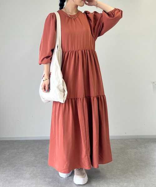 un dix cors（アンディコール）の「前後2WAYティアードワンピース（ワンピース・レディース・ブラック/オレンジ・FREE）」の11枚目の写真