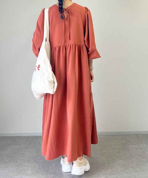 un dix cors（アンディコール）の「前後2WAYティアードワンピース（ワンピース・レディース・ブラック/オレンジ・FREE）」の14枚目の写真