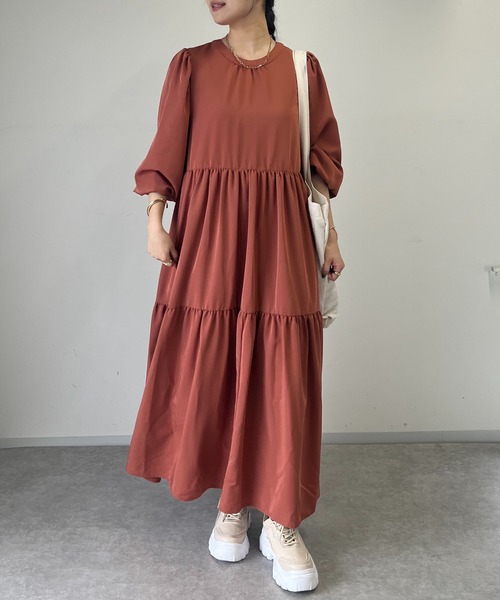 un dix cors（アンディコール）の「前後2WAYティアードワンピース（ワンピース・レディース・ブラック/オレンジ・FREE）」の15枚目の写真