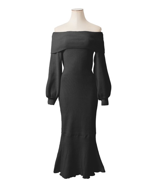 Julia Boutique（ジュリアブティック）の「オフショルダーマーメイドニットワンピース/23521（ワンピース・レディース・アイボリー/ブラック/ピンク・ONE）」の19枚目の写真