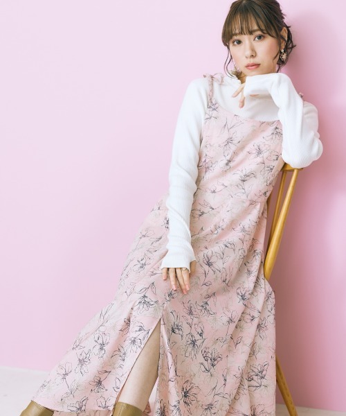 marun（マルン）の「＜大きいサイズ＞ フリルハイネックニットトップス marun（ニット/セーター・レディース・アイボリー/ブラック・4L/L/LL/3L/5L）」の4枚目の写真