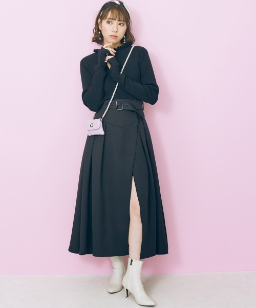 marun（マルン）の「＜大きいサイズ＞ フリルハイネックニットトップス marun（ニット/セーター・レディース・アイボリー/ブラック・4L/L/LL/3L/5L）」の17枚目の写真