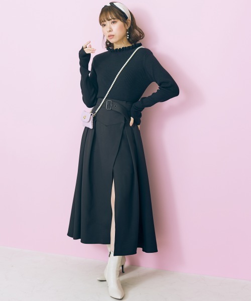 marun（マルン）の「＜大きいサイズ＞ フリルハイネックニットトップス marun（ニット/セーター・レディース・アイボリー/ブラック・4L/L/LL/3L/5L）」の18枚目の写真