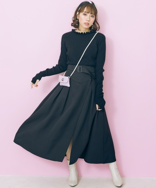 marun（マルン）の「＜大きいサイズ＞ フリルハイネックニットトップス marun（ニット/セーター・レディース・アイボリー/ブラック・4L/L/LL/3L/5L）」の19枚目の写真