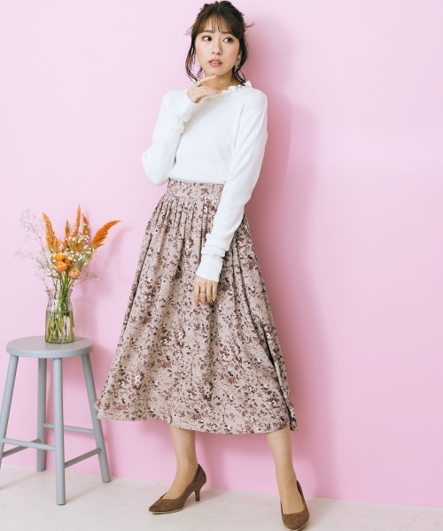 marun（マルン）の「＜大きいサイズ＞ フリルハイネックニットトップス marun（ニット/セーター・レディース・アイボリー/ブラック・4L/L/LL/3L/5L）」の16枚目の写真