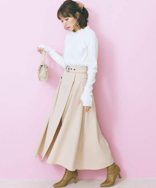 marun（マルン）の「＜大きいサイズ＞ フリルハイネックニットトップス marun（ニット/セーター・レディース・アイボリー/ブラック・4L/L/LL/3L/5L）」の22枚目の写真