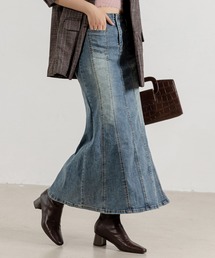 DAY CLOSET | レディース ハイウエストデニムナローマーメイドスカート(デニムスカート)