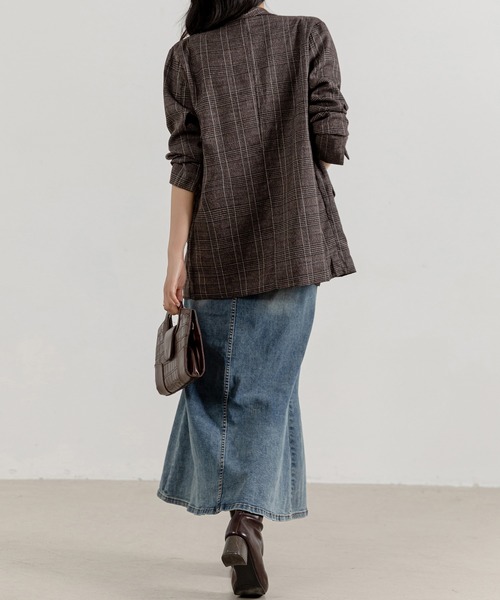 DAY CLOSET(デイ クローゼット)の「レディース ハイウエストデニムナローマーメイドスカート(デニムスカート・レディース・ブルー・L/S/M)」の9枚目の写真