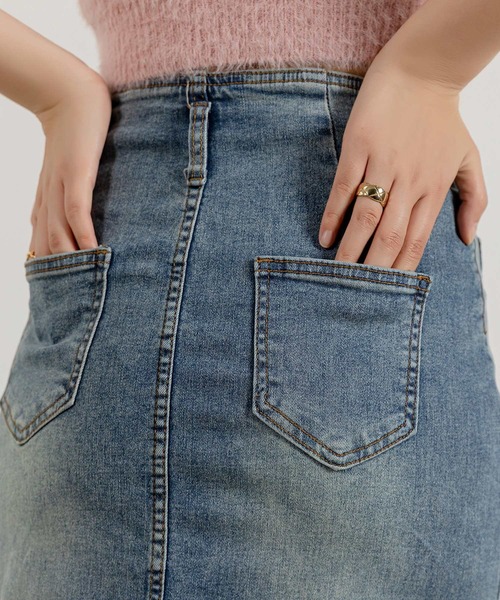 DAY CLOSET(デイ クローゼット)の「レディース ハイウエストデニムナローマーメイドスカート(デニムスカート・レディース・ブルー・L/S/M)」の16枚目の写真