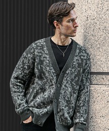 SOMEDIFF（サムディフ）の「【SOMEDIFF】モヘアタッチ総柄カーディガン メンズ ルーズシルエット ニットカーデ 大きいサイズ 春服 冬服（カーディガン/ボレロ）」
