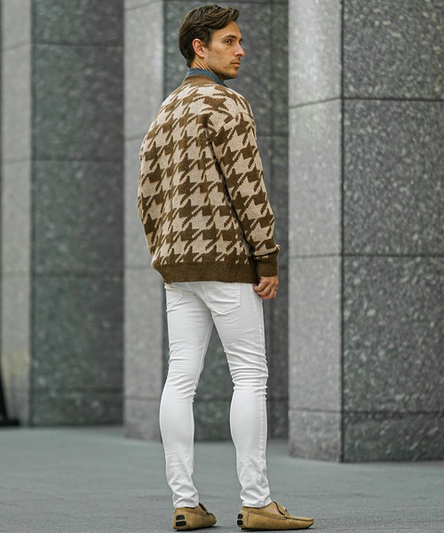 SOMEDIFF(サムディフ)の「【SOMEDIFF】モヘアタッチ総柄カーディガン メンズ ルーズシルエット ニットカーデ 大きいサイズ 春服 冬服(カーディガン/ボレロ・メンズ・ライトホワイト/ブラック/ベージュ/チャコールグレー/ブラック系/グレー系/ブラウン系/オリーブ・XL/L/M)」の21枚目の写真