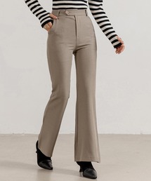 DAY CLOSET | 【大きいサイズ有】きれいめ美脚見せ。ハイウエストツイルフレアスラックス レディース(スラックス)