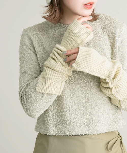 KBF（ケイビーエフ）の「スリットリブアームウォーマー（手袋・レディース・ベージュ/キャメル/チャコールグレー・ONE）」の12枚目の写真