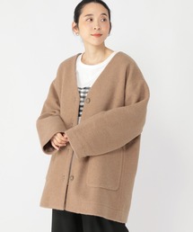 studio CLIP | ウールスライバーミドルコート(ノーカラージャケット)