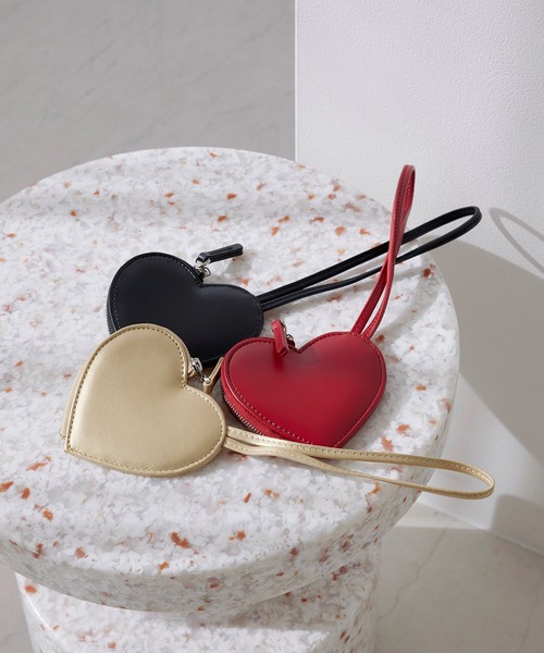 Heart keyring charm pouch / ハート キーリング チャーム