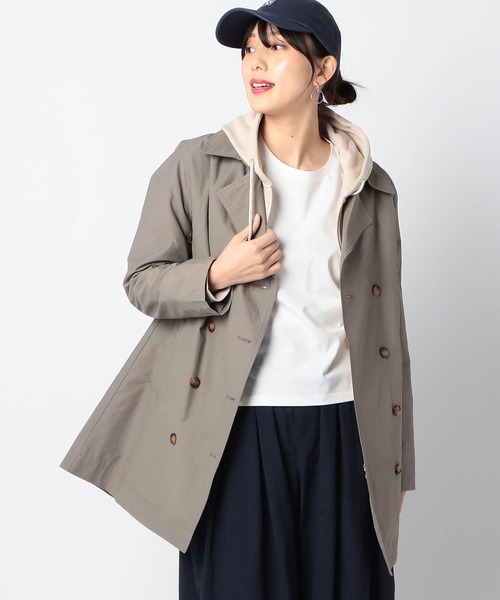 Grand PARK（グランドパーク）の「ミドル丈　トレンチコート（トレンチコート・レディース・カーキ/ネイビー/ベージュ・LARGE/MEDIUM）」の2枚目の写真