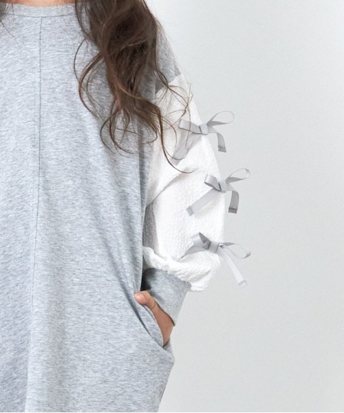 MAKE YOUR DAY（メイクユアデイ）の「リボンいっぱいワンピース■80～140cm（ワンピース・キッズ・グレー/ブラック・130/90/80/120/140/100/110）」の7枚目の写真