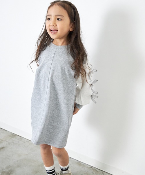 MAKE YOUR DAY（メイクユアデイ）の「リボンいっぱいワンピース■80～140cm（ワンピース・キッズ・グレー/ブラック・130/90/80/120/140/100/110）」の6枚目の写真