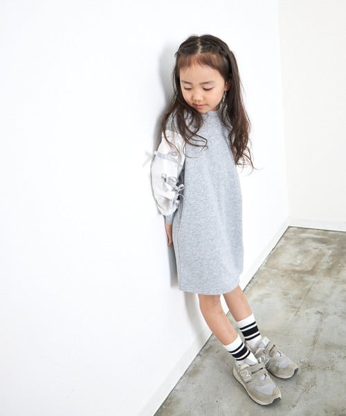 MAKE YOUR DAY（メイクユアデイ）の「リボンいっぱいワンピース■80～140cm（ワンピース・キッズ・グレー/ブラック・130/90/80/120/140/100/110）」の5枚目の写真