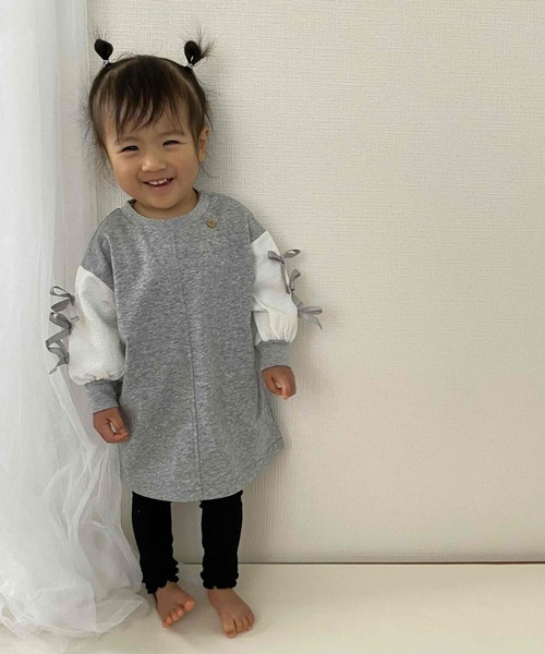 MAKE YOUR DAY（メイクユアデイ）の「リボンいっぱいワンピース■80～140cm（ワンピース・キッズ・グレー/ブラック・130/90/80/120/140/100/110）」の22枚目の写真