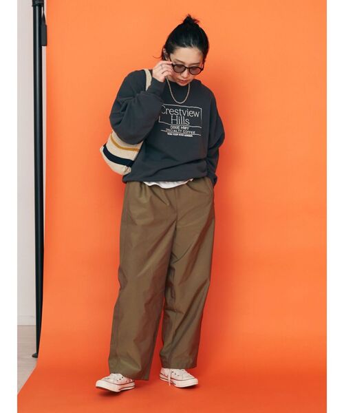 Ungrid（アングリッド）の「【WEB限定】刺繍ロゴルーズスウェット（スウェット・レディース・チャコールグレー/ライトグレー/ピンク/ベージュ・FREE）」の9枚目の写真