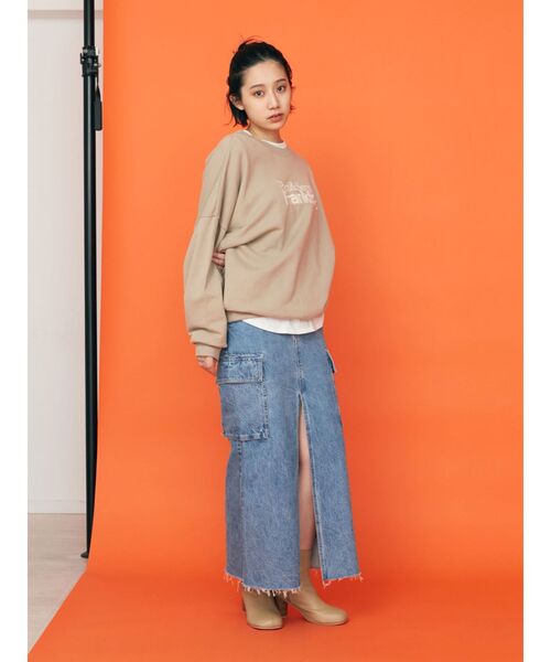 Ungrid（アングリッド）の「【WEB限定】刺繍ロゴルーズスウェット（スウェット・レディース・チャコールグレー/ライトグレー/ピンク/ベージュ・FREE）」の14枚目の写真