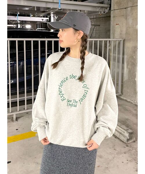 今季⭐︎Ungrid⭐︎ルーズシルエットロゴスウェット⭐︎ライトグレー アングリッド Ungrid Ungrid ロゴルーズスウェット（ライト