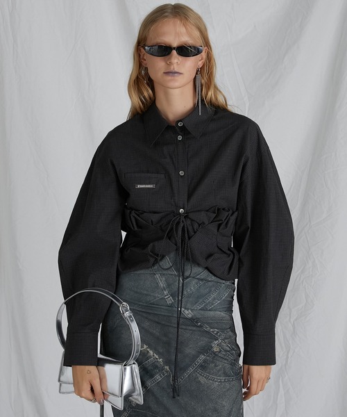 PRANK PROJECT（プランクプロジェクト）の「ボリュームフリルショートシャツ / Voluminous Ruffled Short Shirt（シャツ/ブラウス・レディース・ホワイト/ブルー/ブラック・FREE）」の13枚目の写真