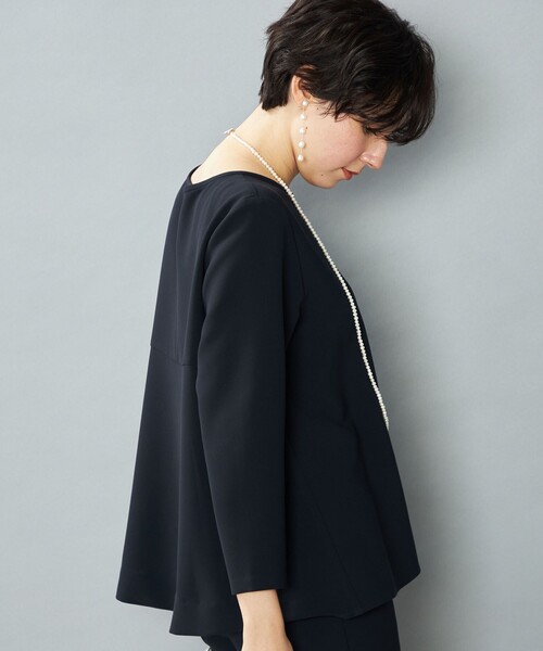 NOLLEY’S（ノーリーズ）の「《セットアップ対応》ウォッシャブルストレッチダブルクロスバックフレアブラウス（シャツ/ブラウス・レディース・ネイビー/ベージュ・36/38）」の16枚目の写真