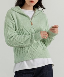 DAY CLOSET（デイ クローゼット）の「レディース ハーフジップケーブルニットトップス（ニット/セーター）」