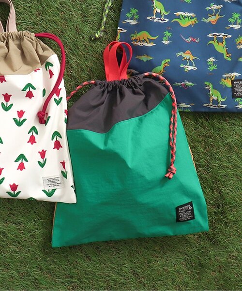 BREEZE（ブリーズ）の「巾着(L)（その他雑貨・キッズ・グリーン/ブルー/アイボリー/ピンク・LARGE）」の2枚目の写真