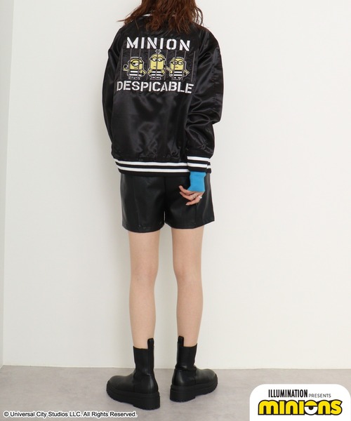 MINIONS（ミニオンズ）の「Minions ミニオンズ スカジャン（スカジャン・レディース・ブラック×シルバー/ブラック×ブラック・L/M/LL）」の8枚目の写真