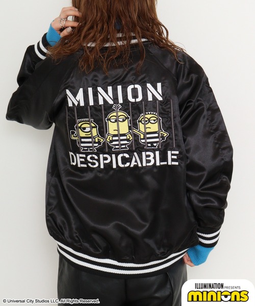MINIONS（ミニオンズ）の「Minions ミニオンズ スカジャン（スカジャン・レディース・ブラック×シルバー/ブラック×ブラック・L/M/LL）」の5枚目の写真