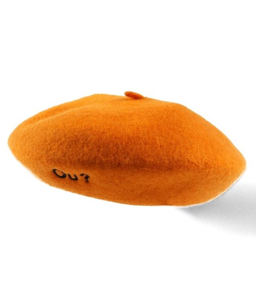 EDWIN（エドウィン）の「【Ou? by EDWIN】ロゴ刺繍ベレー帽（ハンチング/ベレー帽・キッズ・ブラック/オレンジ・L/M）」の3枚目の写真