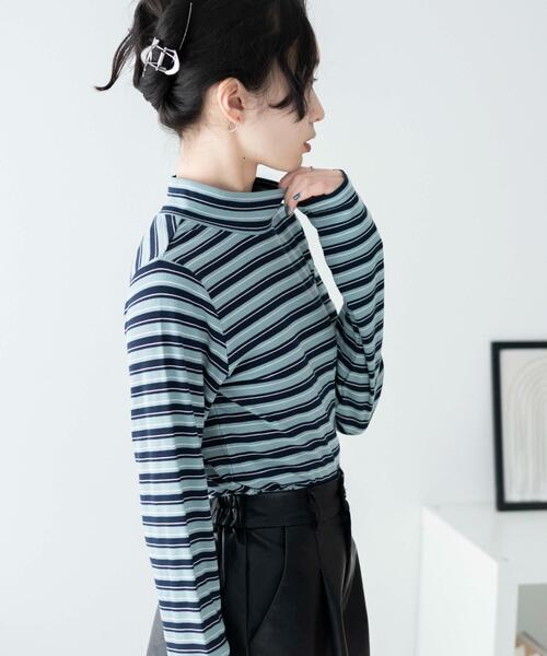 WEGO（ウィゴー）の「WEGO/マルチボーダーロンT（Tシャツ/カットソー・レディース・ブラック/ネイビー・FREE）」の15枚目の写真