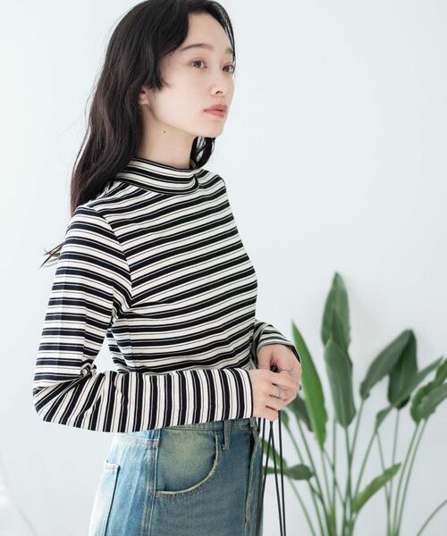 WEGO（ウィゴー）の「WEGO/マルチボーダーロンT（Tシャツ/カットソー・レディース・ブラック/ネイビー・FREE）」の11枚目の写真