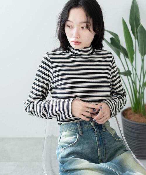 WEGO（ウィゴー）の「WEGO/マルチボーダーロンT（Tシャツ/カットソー・レディース・ブラック/ネイビー・FREE）」の12枚目の写真