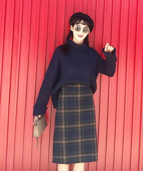 Miniministore(ミニミニストア)の「チェックスカート レディース(スカート・レディース・ネイビー/グレー・XL/L/M)」の4枚目の写真