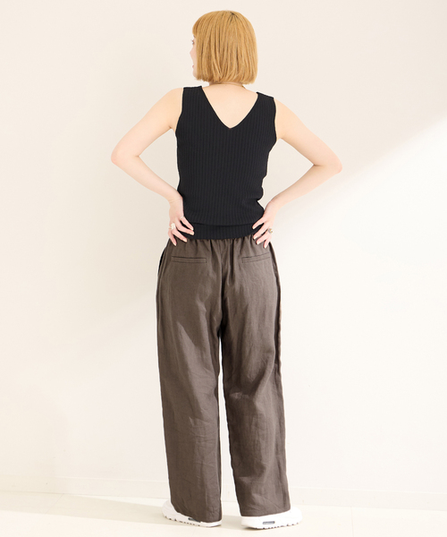 B.C STOCK（ベーセーストック）の「フレンチリネンパンツ（その他パンツ・レディース・ライトグリーン/レッド系その他/ブラック/カーキ/ブラック系その他・FREE）」の11枚目の写真