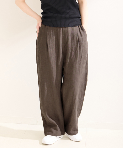 B.C STOCK（ベーセーストック）の「フレンチリネンパンツ（その他パンツ・レディース・ライトグリーン/レッド系その他/ブラック/カーキ/ブラック系その他・FREE）」の12枚目の写真